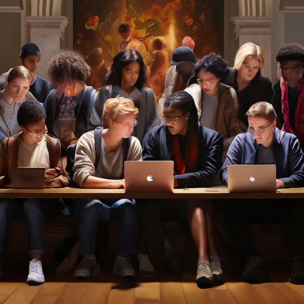 Harvard free online courses - diverse group of people studying online together
